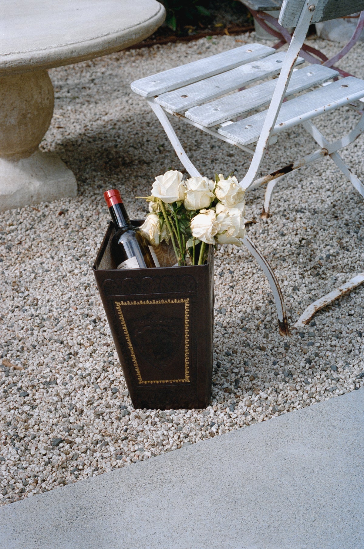 Florentine Wastebasket - Marrone